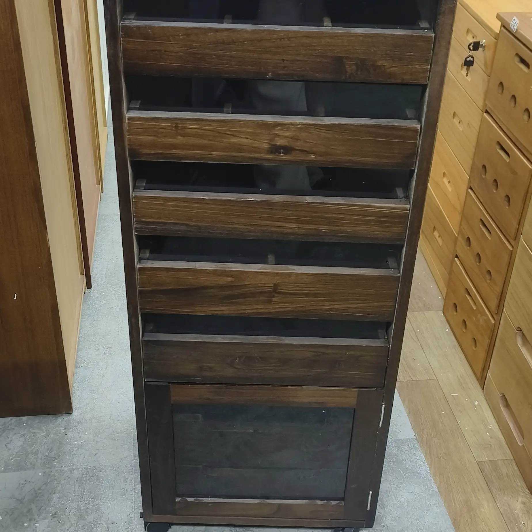 品牌LOGO原木百年胡桃木系列斗柜新中式组合柜五斗柜