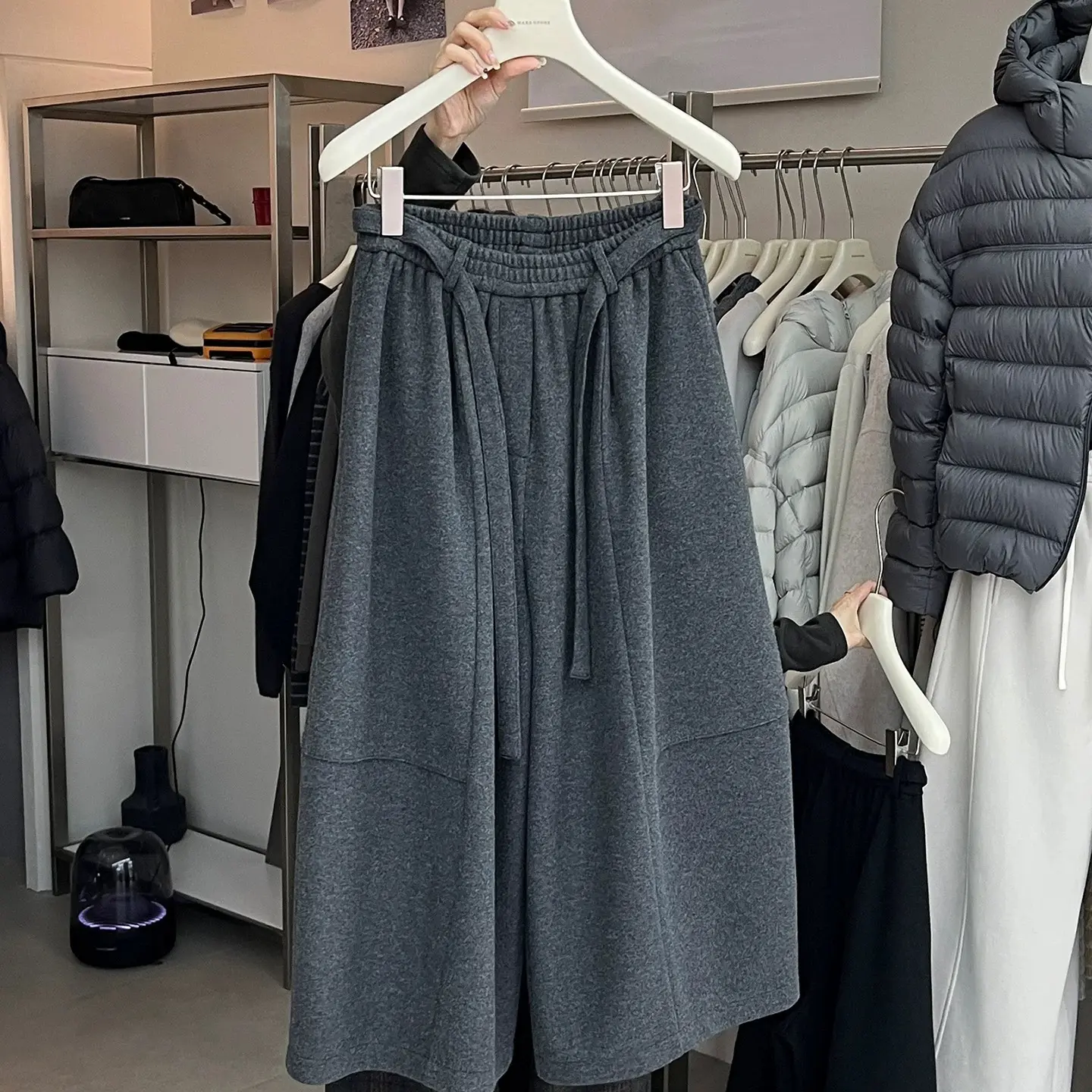 【晚李四季】羊毛裤！秋冬加厚阔腿九分裤韩系高腰显瘦