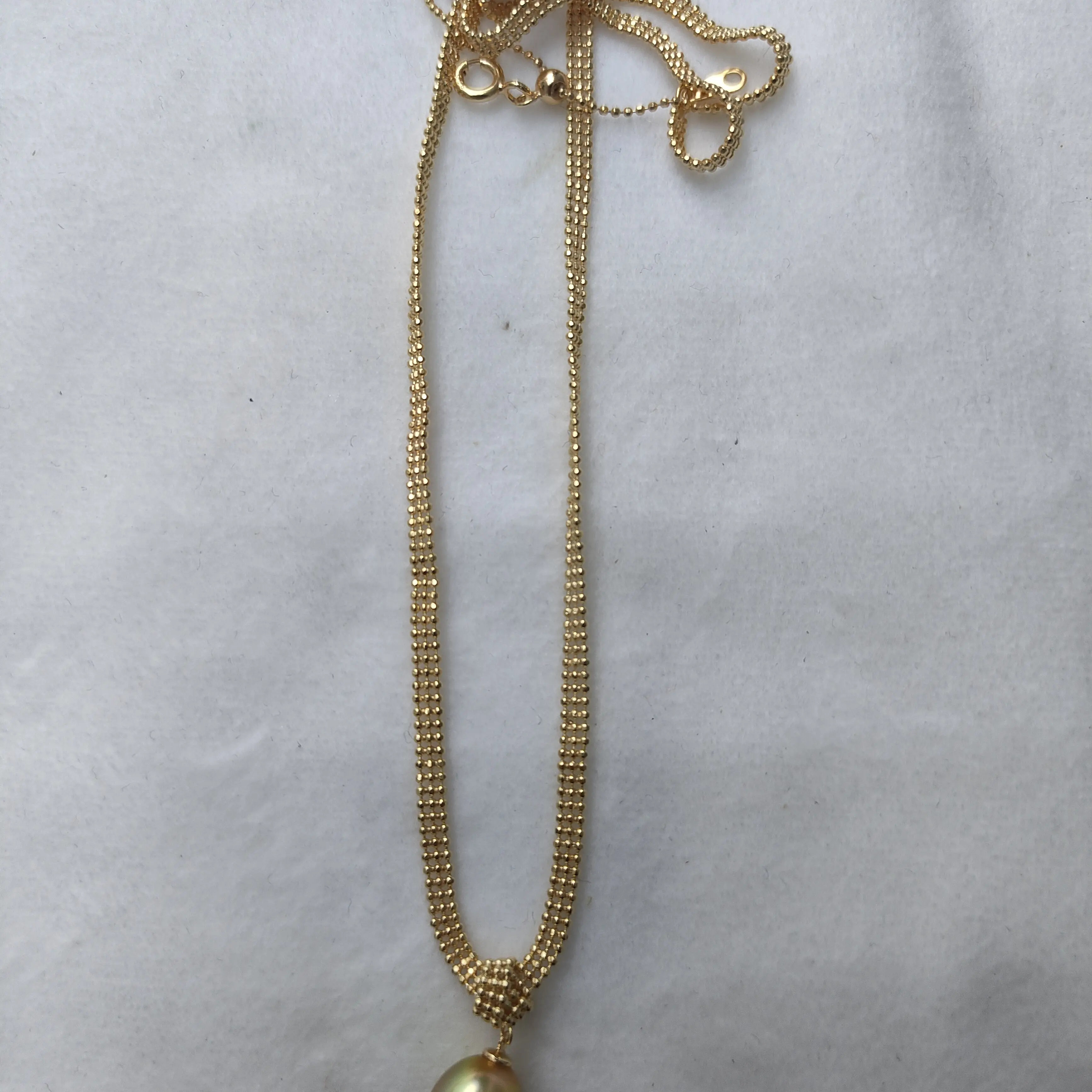 天然海水南洋金珠水滴项链