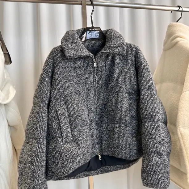女款100绵羊羔毛长袖羽绒服