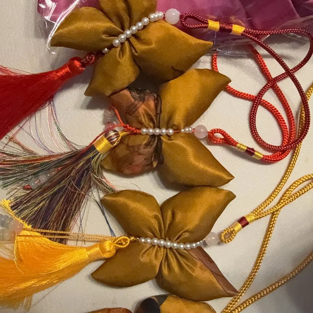 蝴蝶香囊手工DIY材料包非遗真丝香云纱国风扣荷包车挂配饰