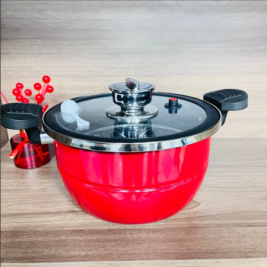 珐琅搪瓷微压锅 家用炖锅 H