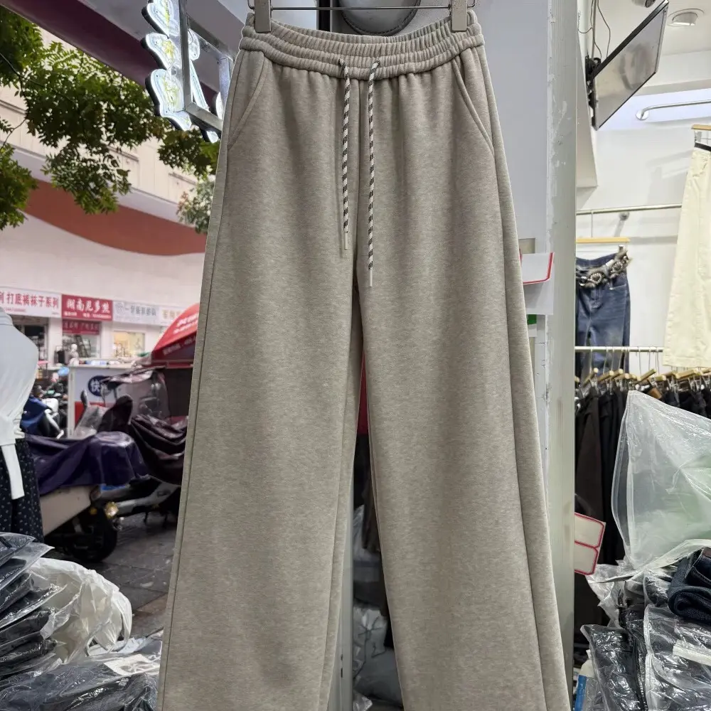 【珈昕姐姐】小个子冬季加绒加厚保暖显瘦阔腿裤女高腰垂感休闲长裤