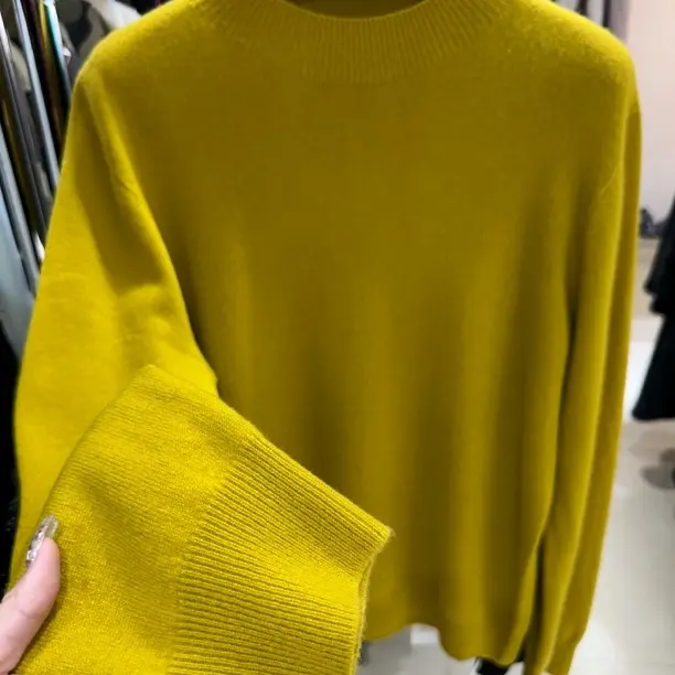 姜黄色半高领圆领秋冬保暖打底百搭成衣套头上衣