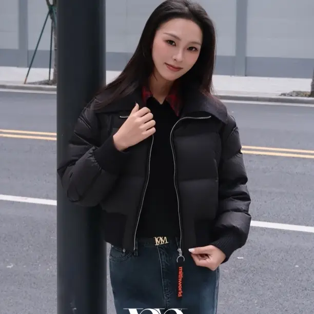 mithworld / 沵媞 短款拼接面包羽羽服