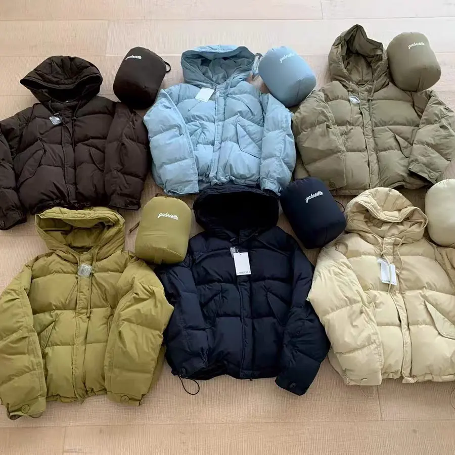 GA 冬季新款韩系连帽宽松白鸭绒外套百搭洋气