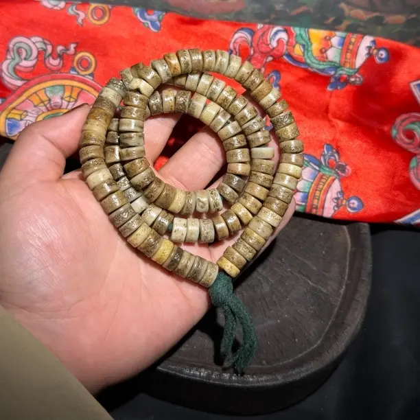 藏式天然原脂原色厚牦牛骨佛珠12mm体验款