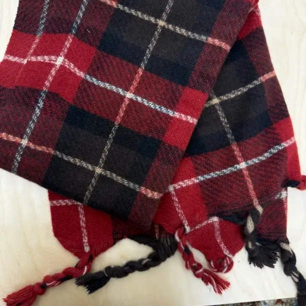 韩系复古格纹针织围巾女秋冬保暖百搭围脖