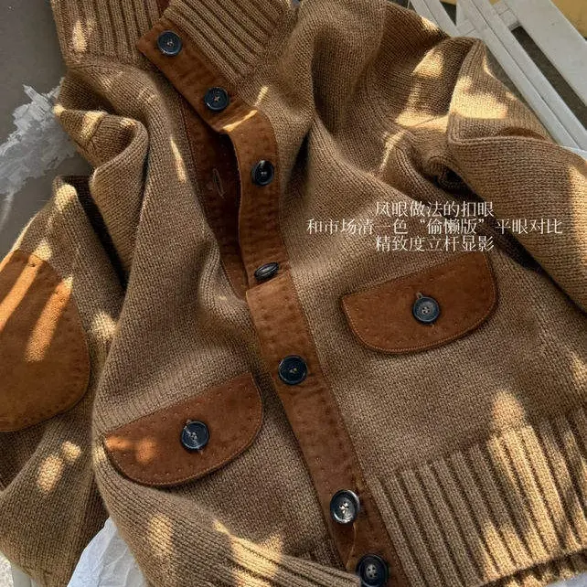 美拉德风格混羊毛针织开衫