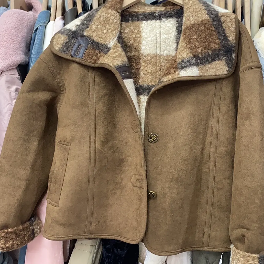 【有】字小香风菱格棉服女冬季加厚保暖宽松显瘦时尚夹棉外套