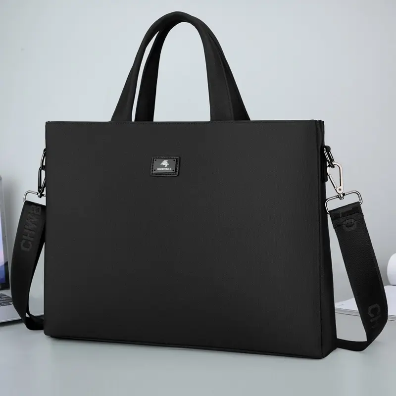 超威保罗男士商务休闲手提包横款全牛津帆布公文会议文件包