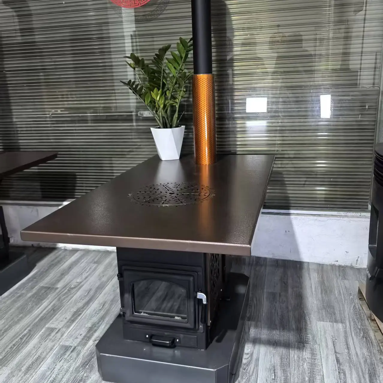 单面观火茶几式壁炉