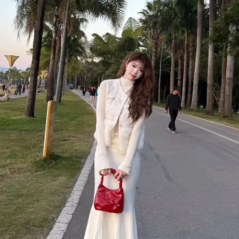 小香风羊羔毛马甲女韩系高级感百搭修身显瘦背心外套