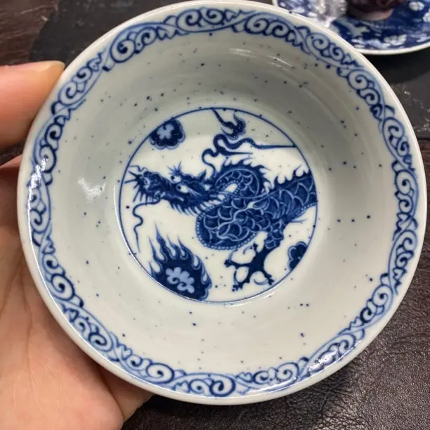 景德镇陶瓷纯手工手绘龙纹缠枝金陵盏主人杯茶具