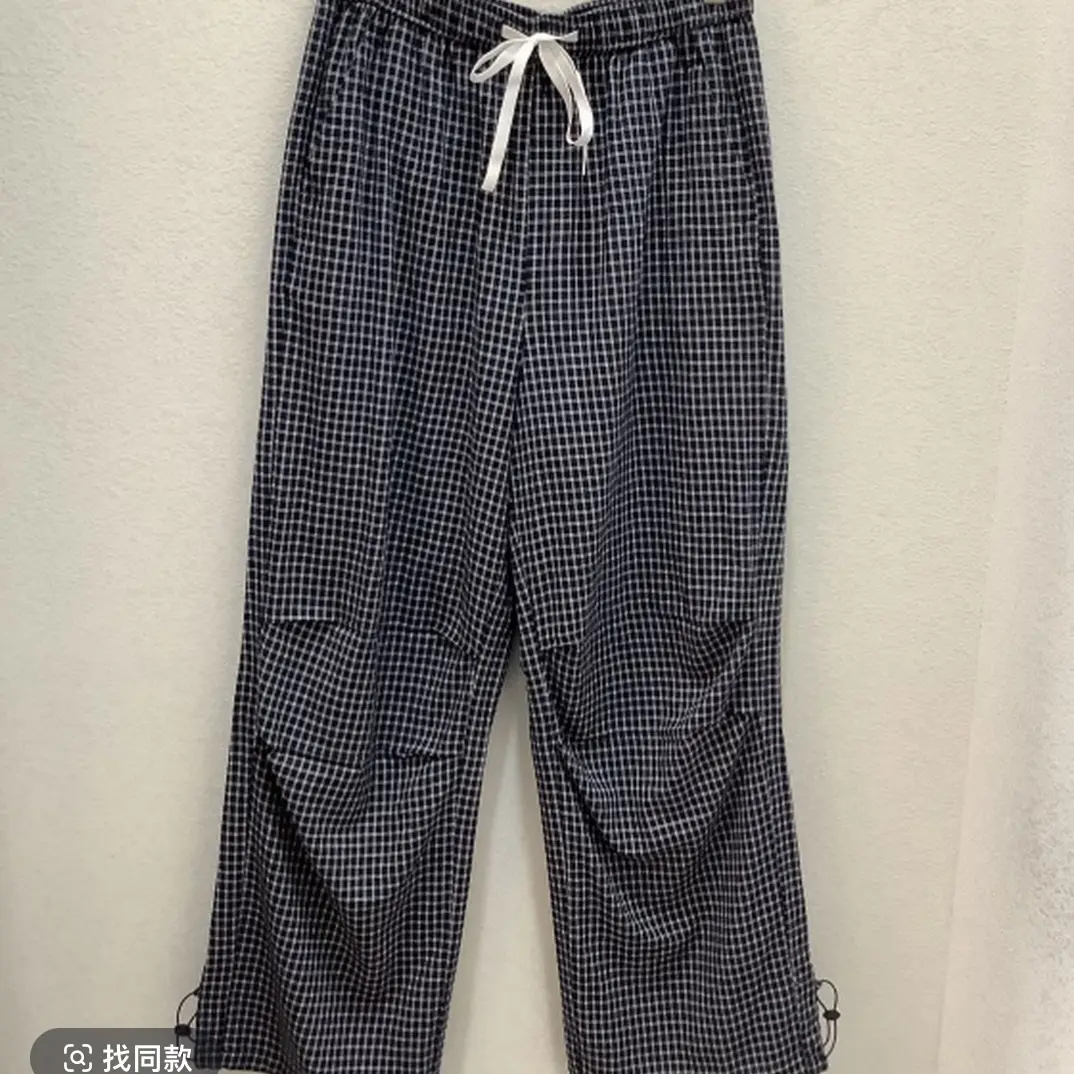 水淼26春季新款2261时尚休闲格子工装裤