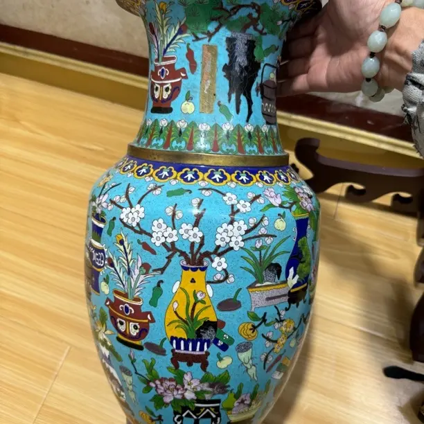 431-高22宽19口径9 景德镇陶瓷手绘花瓶客厅插花艺术轻奢陶瓷花瓶