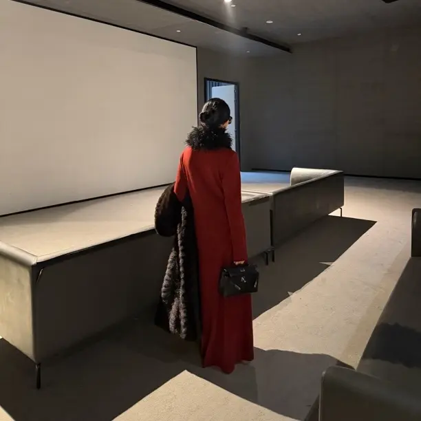 SShowroom  中古纽扣红色连衣裙