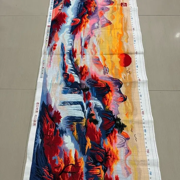 2.3米新款鸿运当头山河版客厅手工十字绣成品装饰画