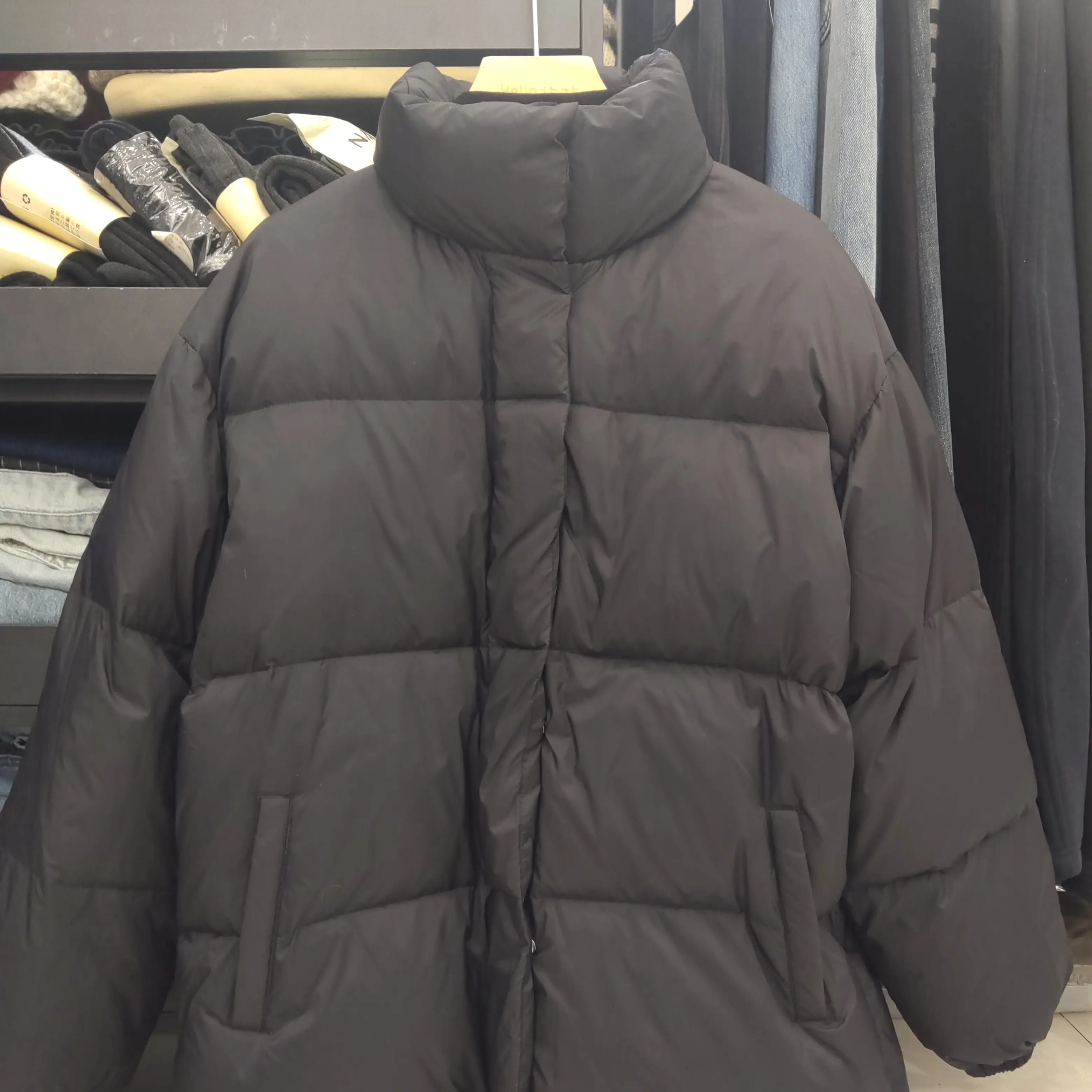 冬季新款立领宽松纯色加厚保暖面包服外套