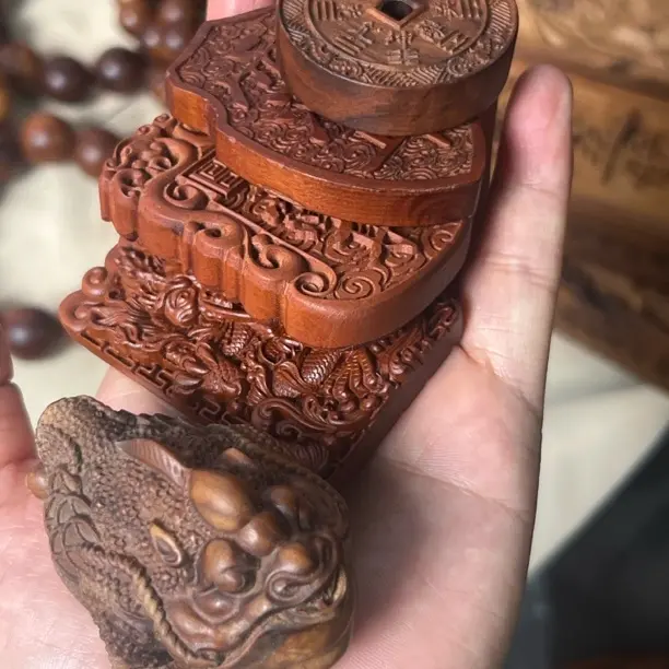 桃木九龙太上老君印整木雕刻浮雕土地城隍雷霆都印