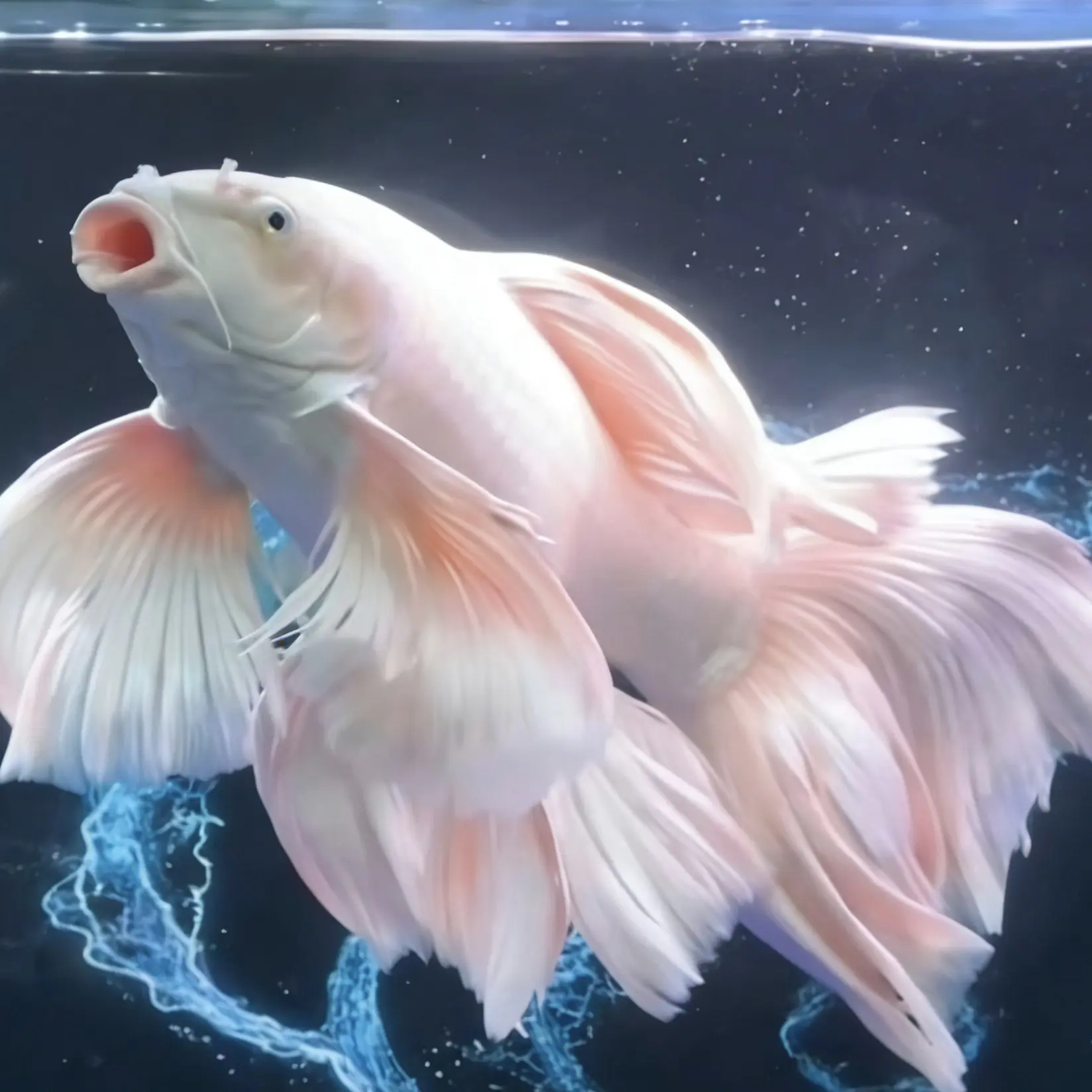 纯种白蝴蝶锦鲤观赏鱼大鳍大尾好养耐活包邮