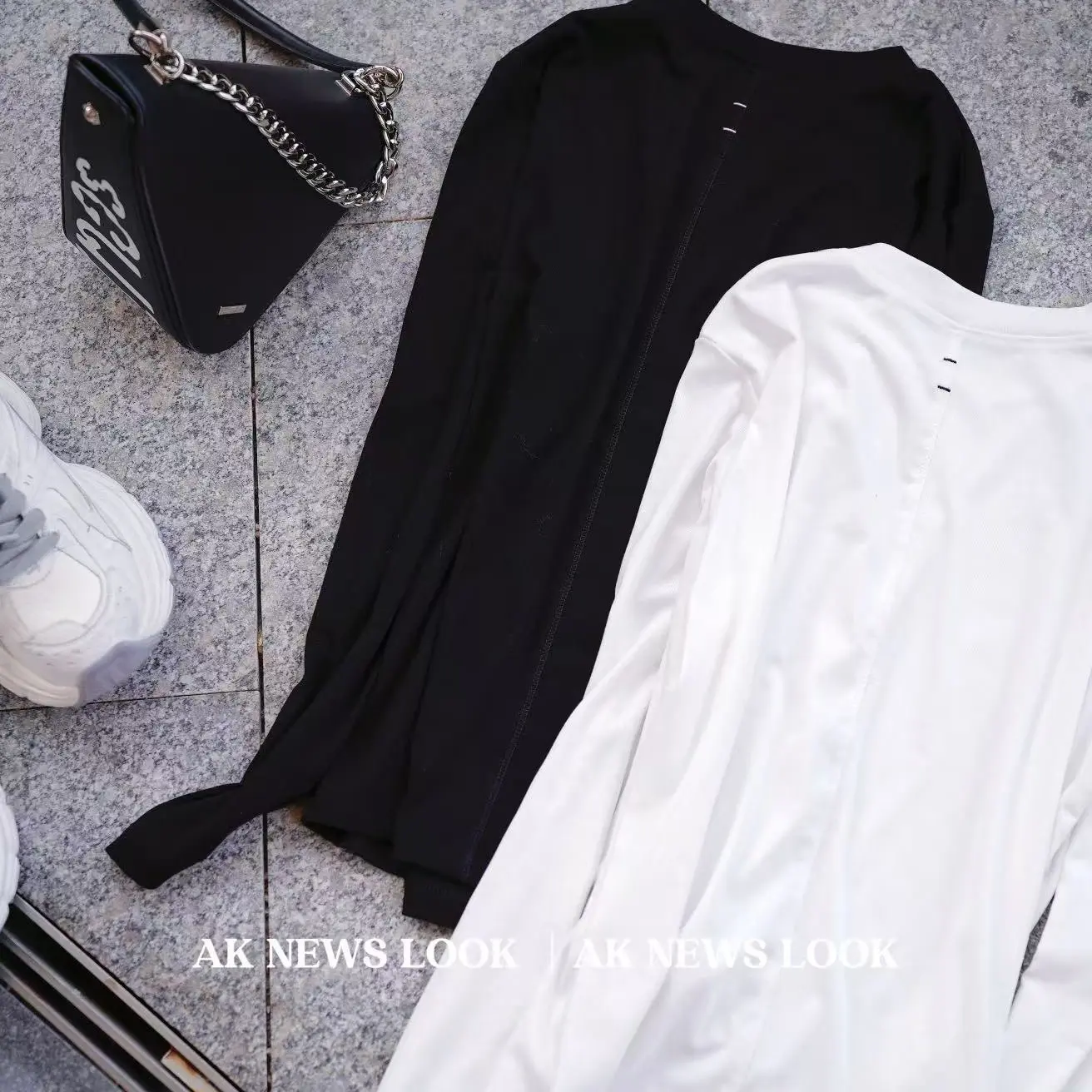 韩系小众简约字母印花百搭显瘦长袖T恤女早春新款