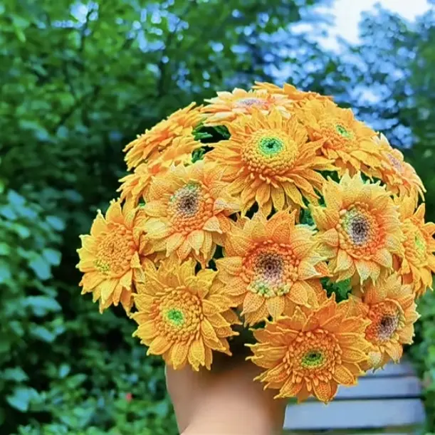 微钩向日葵花枝。可放在汽车做装饰