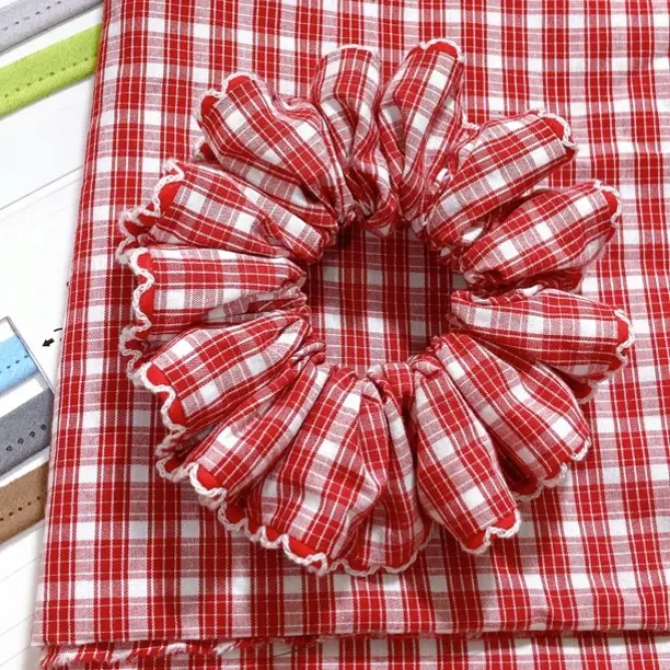 花边发圈嵌条08大红色宽度1cm