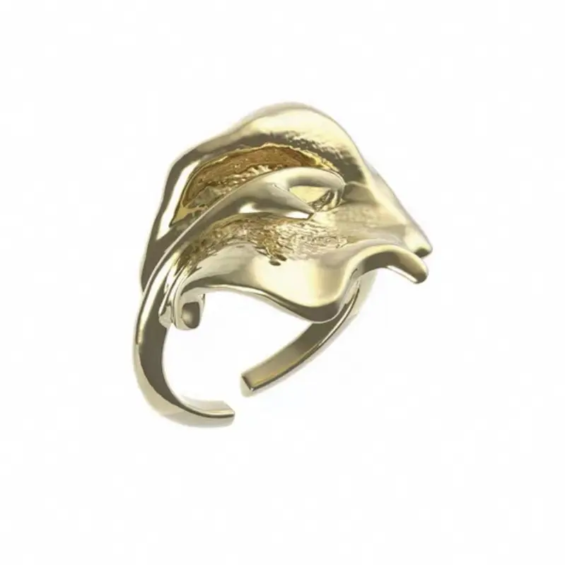 足银戒指 玫瑰花瓣戒指