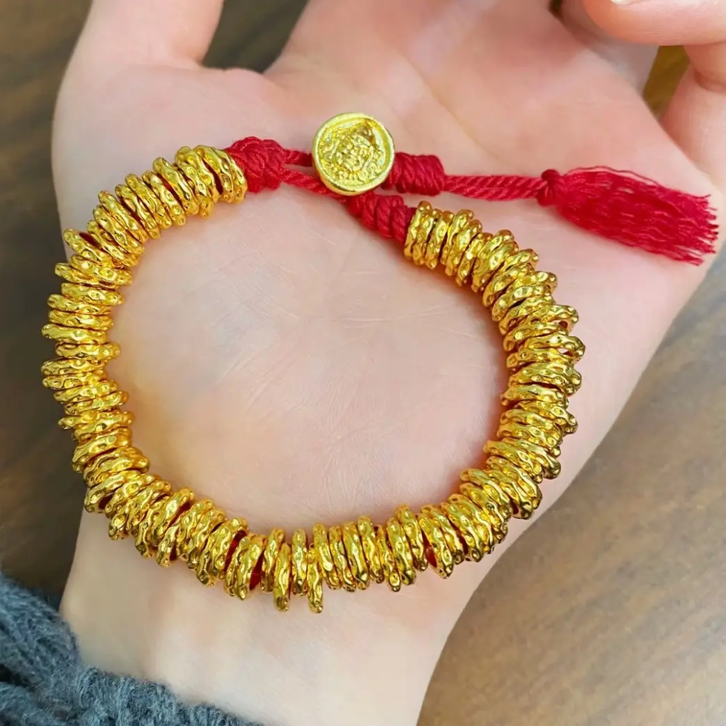 铜合金手链 铜合金盘缠手链卡8m锤纹设计国风款式