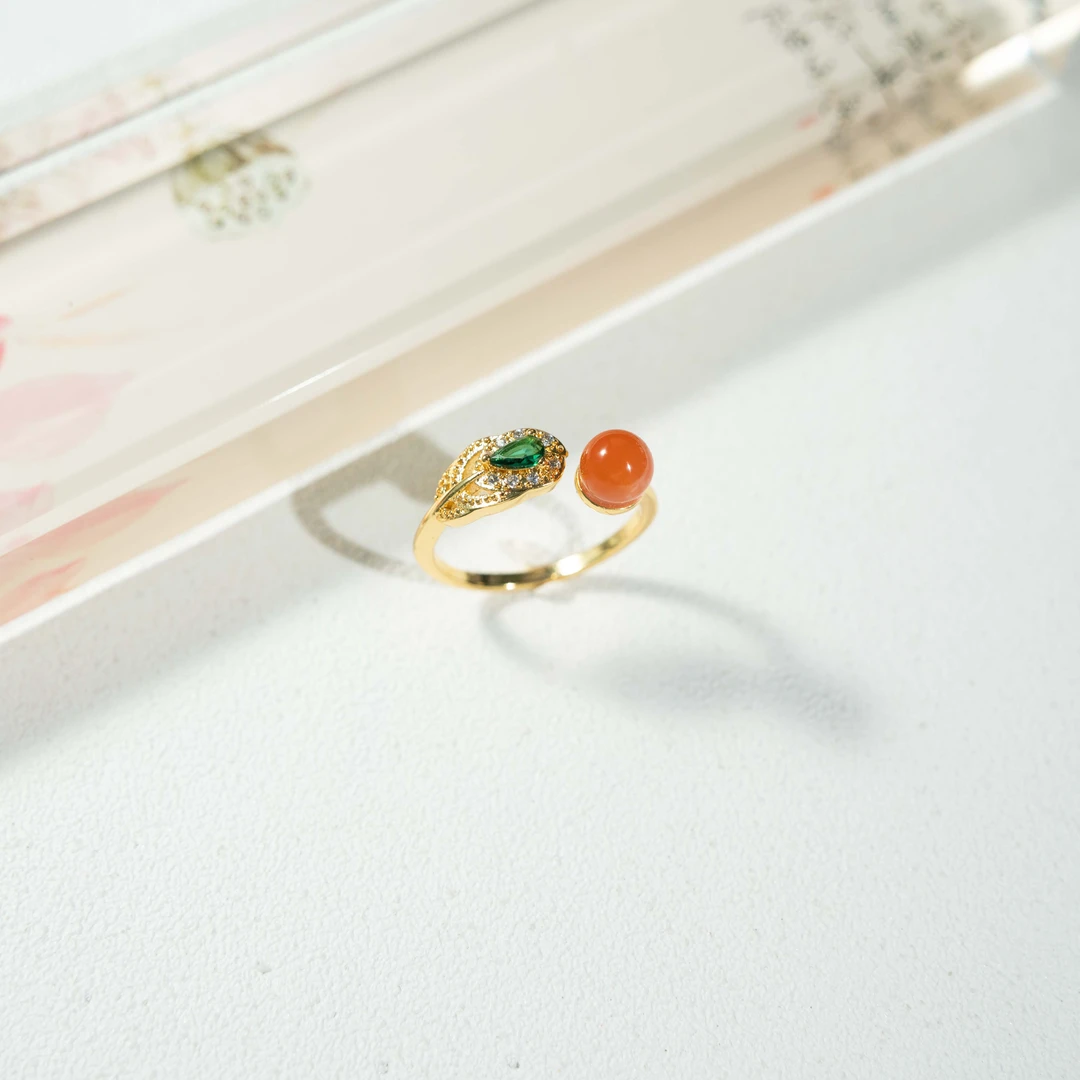 羽毛南红戒指92201113