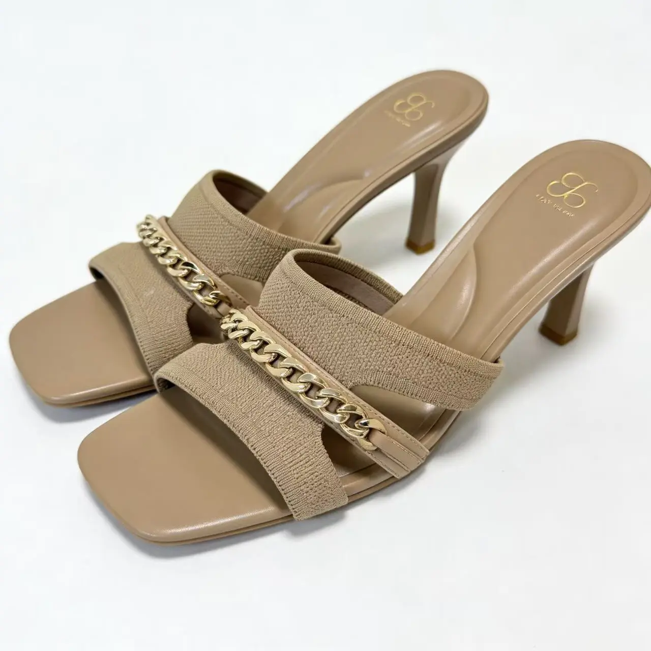 气质女士夏季时尚细跟方头高跟露趾凉拖鞋百搭舒适香槟色凉鞋