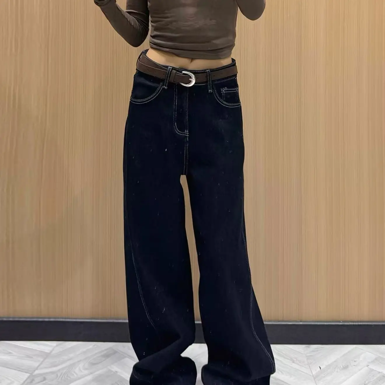【东坡肉】阔腿裤弯刀裤子《扣号链接》NO退NO换牛仔裤直播