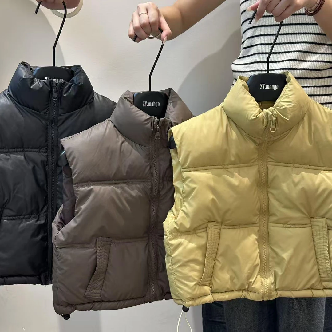 儿童棉马甲新款男女童加厚免洗棉服秋冬学生立领坎肩外套