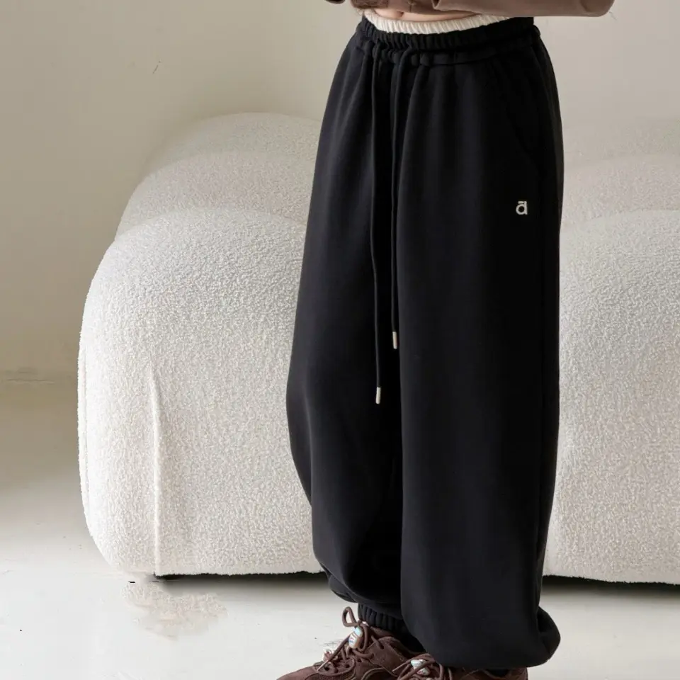 2025新款冬季男女童加厚一体绒运动裤中大童保暖束口卫裤1839裤子