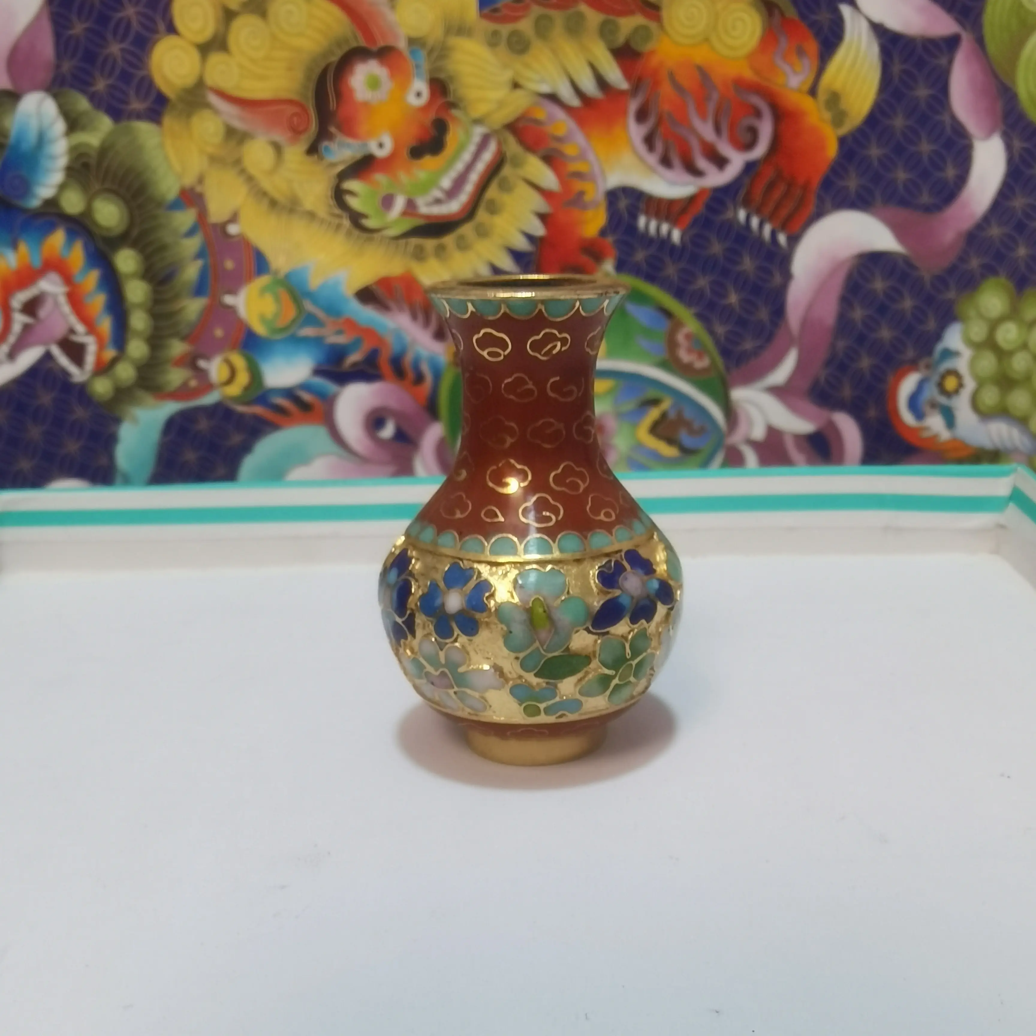 1号非物质文化遗产景泰蓝手工铜胎小花瓶工艺品摆件