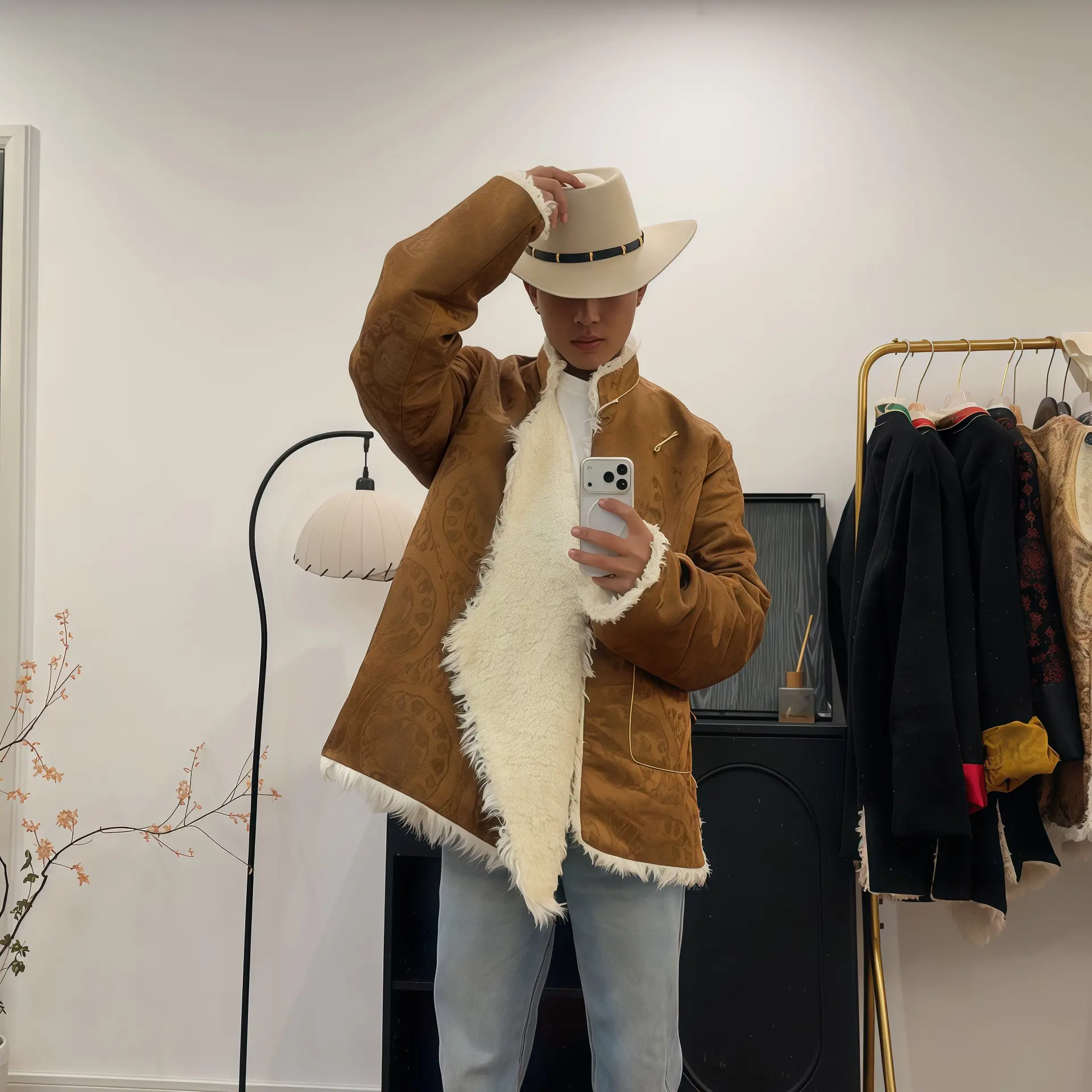 男女情侣款加厚加毛立领民族风藏式外套冬季保暖显瘦日常便服