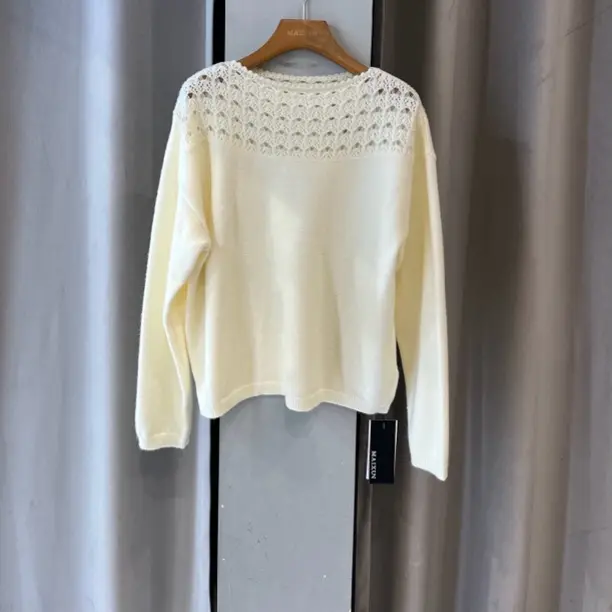 麦寻冬季新款MYTZS34Y镂空圆领针织衫宽松慵懒风百搭软糯毛衣