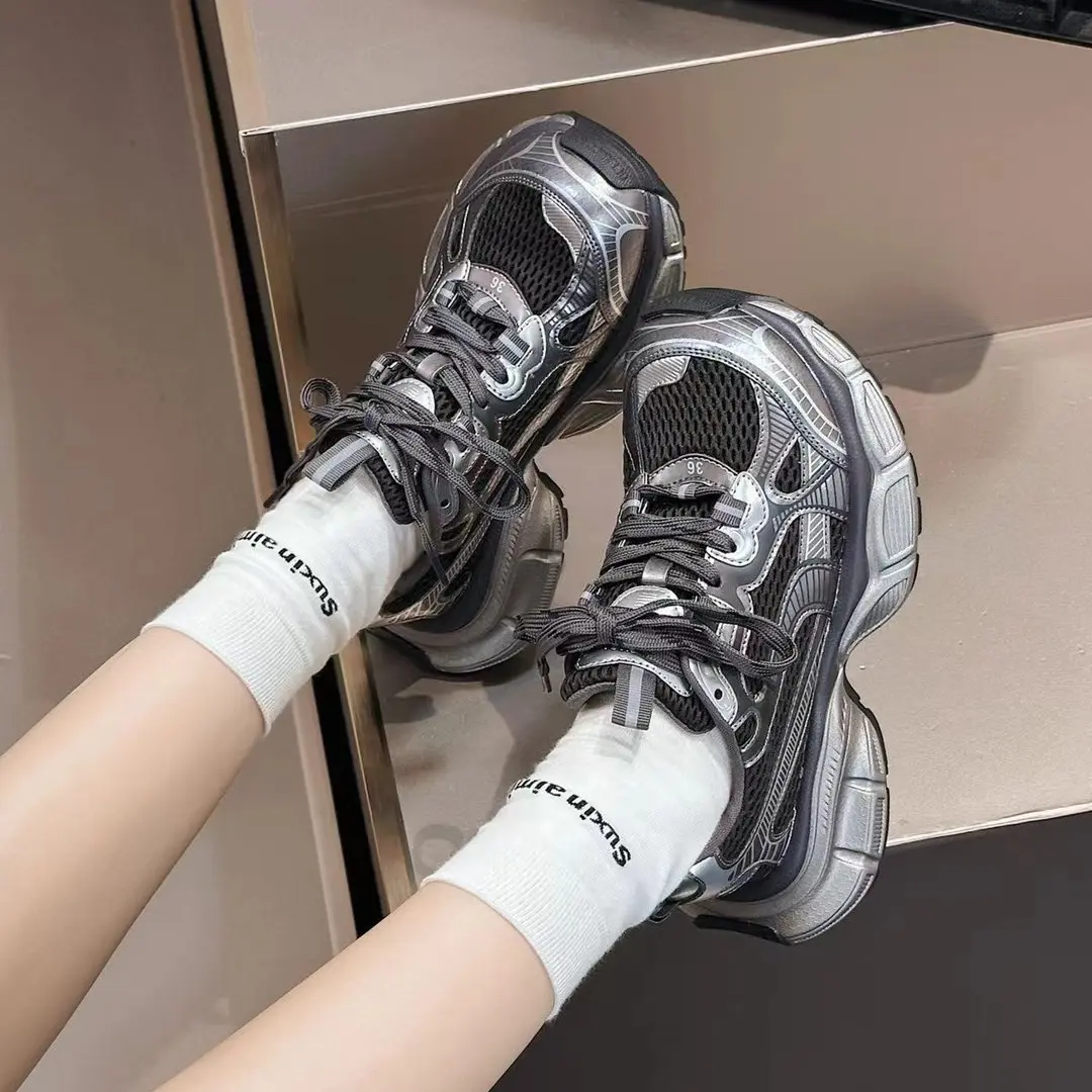 巴黎厚底增高时尚老爹鞋女2025秋新款百搭软底舒适休闲运动鞋DY58