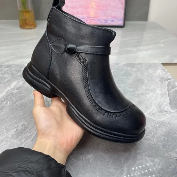 头层牛皮8382妈妈棉鞋加绒保暖防滑