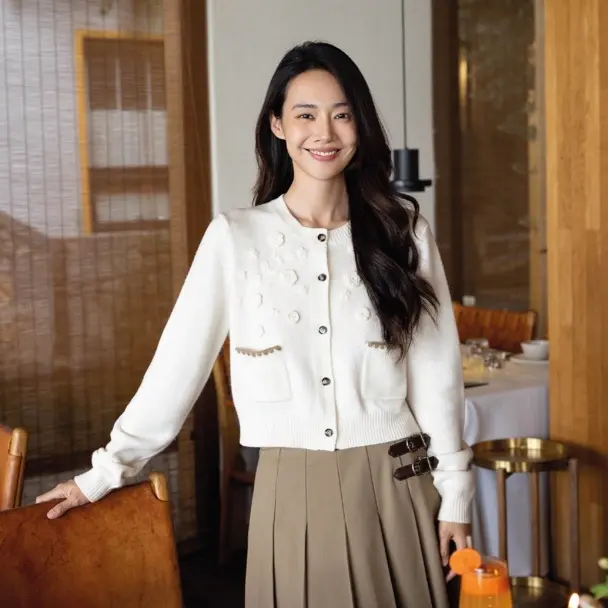 WIWH｜双色复古针织开衫