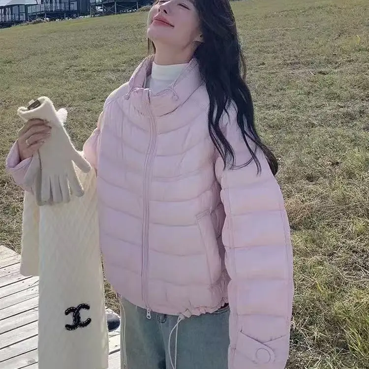 白鸭绒泡芙云感排骨女宽松立领短款小个子秋冬保暖加厚外套