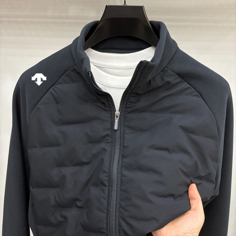 【奥莱撤柜】迪桑家冬季新款男士立领绵羊毛充绒服拼接轻薄保暖外套