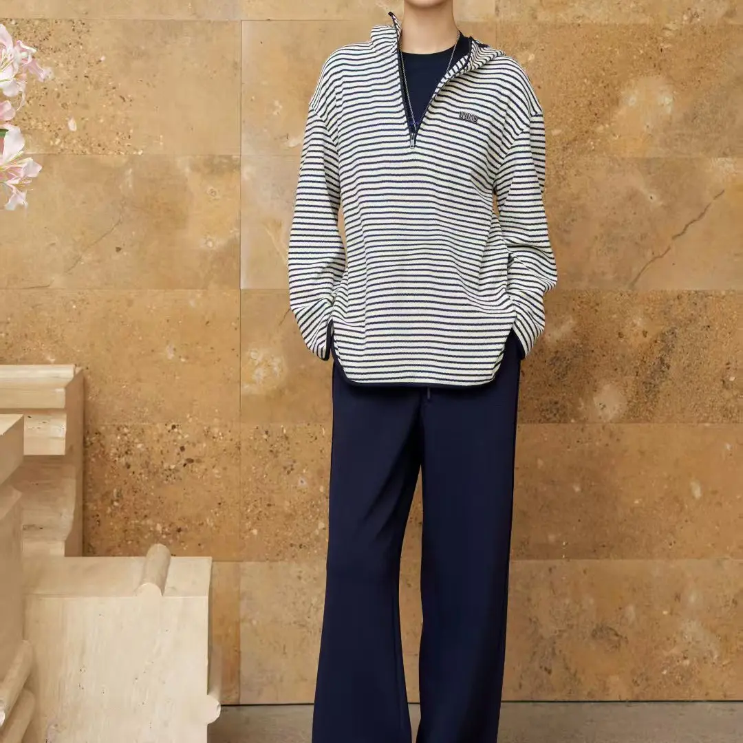 俪妍LIVELY•YAN经典藏青显瘦百搭直筒裤