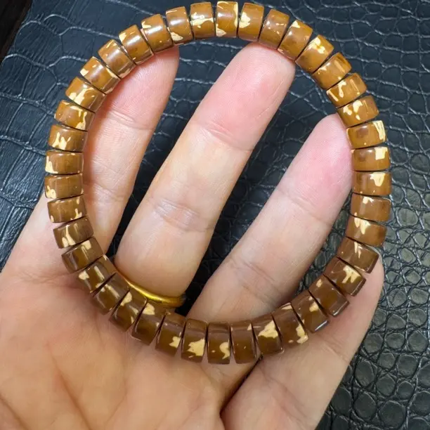 紫金鼠花皮大药片手串 8mm左右 男女同款