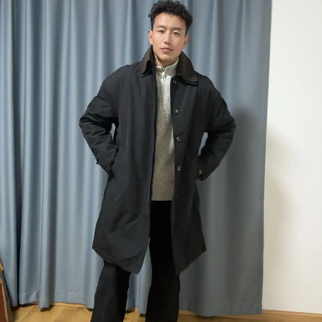 冬季中长款翻领商务休闲保暖风衣