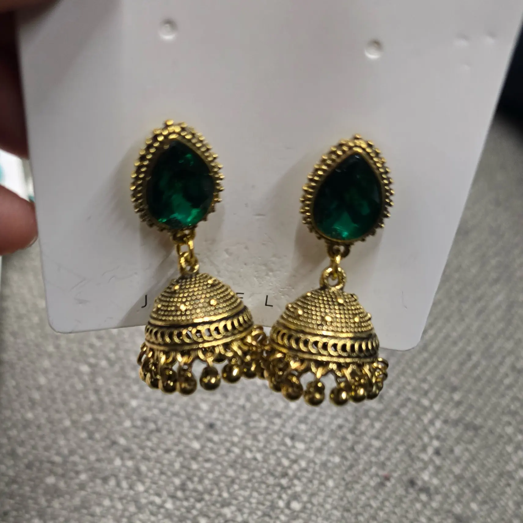 铜合金玻璃耳饰 铜合金耳饰 长款藏式民族风气质特色饰品