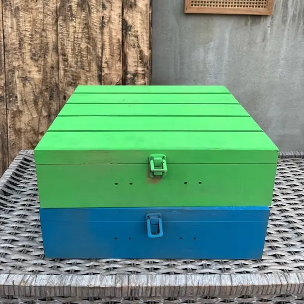 松木木质桌面收纳盒长方形镂空可开合家用创意储物微瑕品