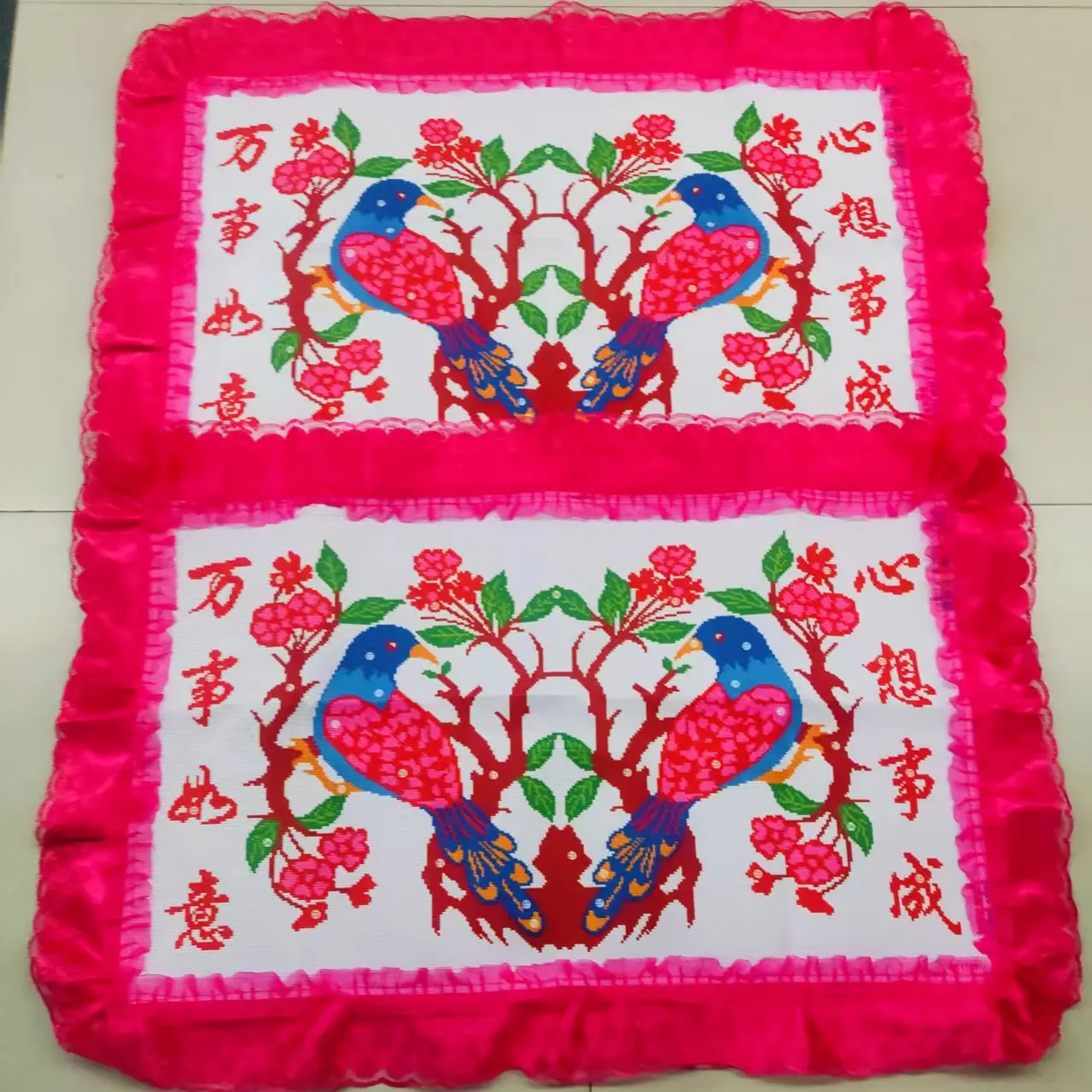 新款十字绣对装枕头需要自己绣适应结婚用