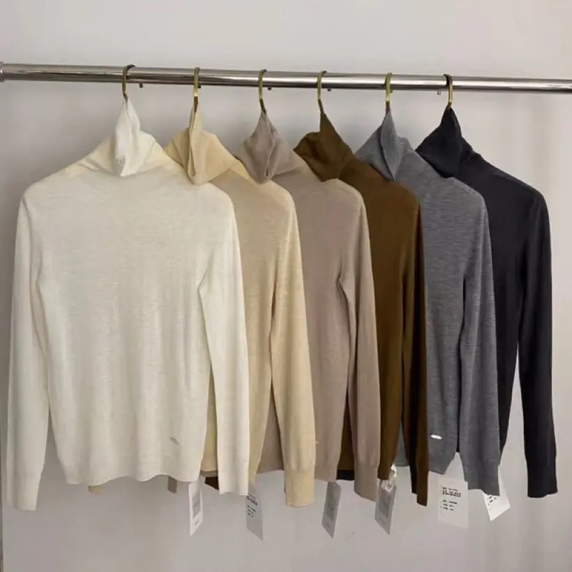 女春季毛针织羊绒衫极简风女厚款毛衣长袖衫上衣